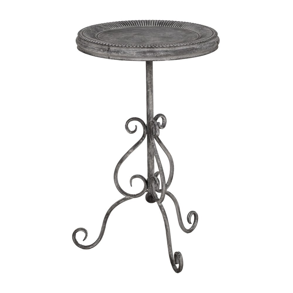 lolahome Mesita auxiliar grabada gris