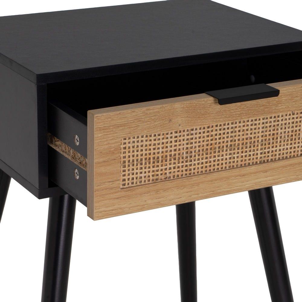 Lolahome Mesita De Noche 1 Cajón Negra