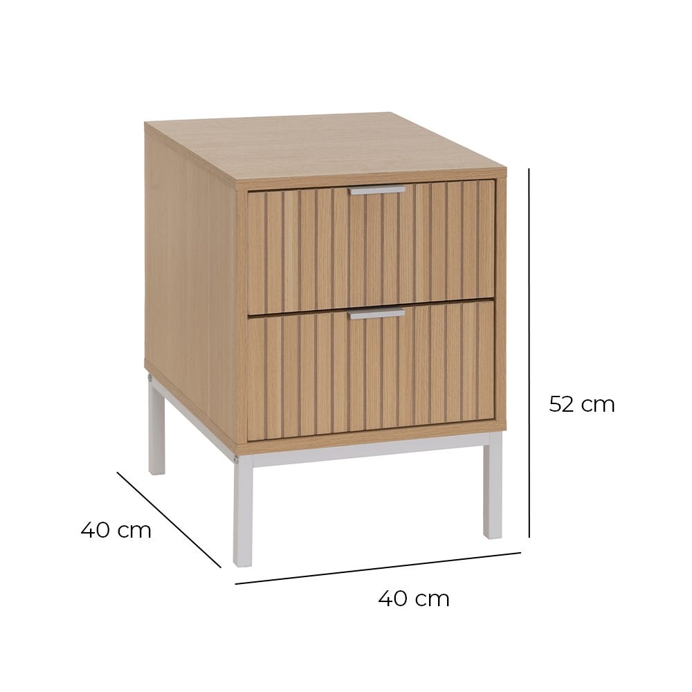 Lolahome Mesita De Noche 2 Cajones