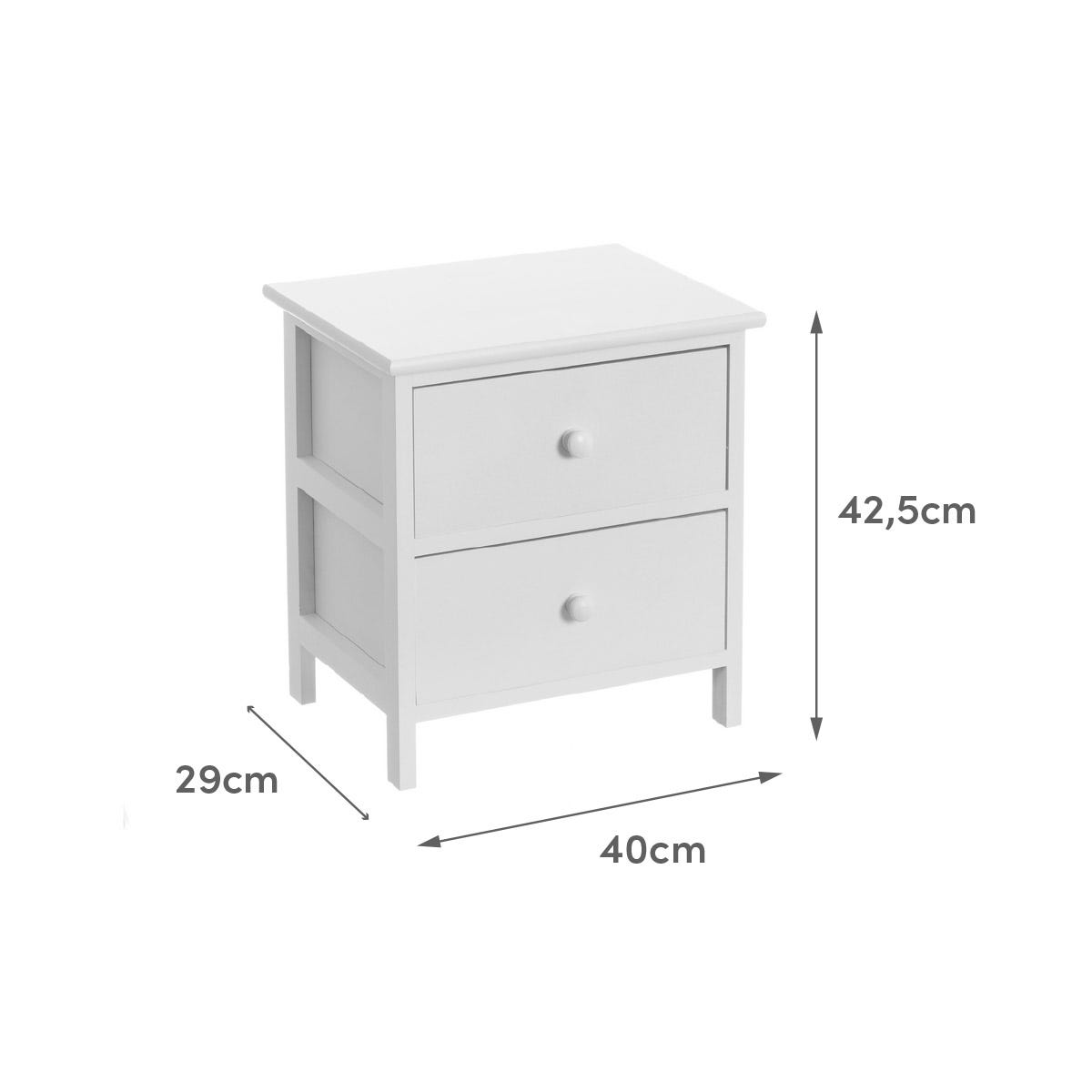Lolahome Mesita De Noche 2 Cajones Blanco