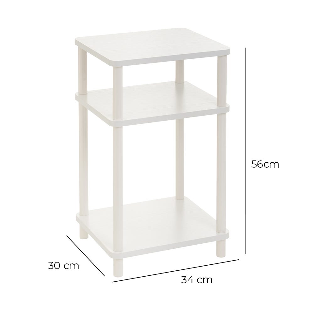 Lolahome Mesita De Noche 2 Estantes Alba