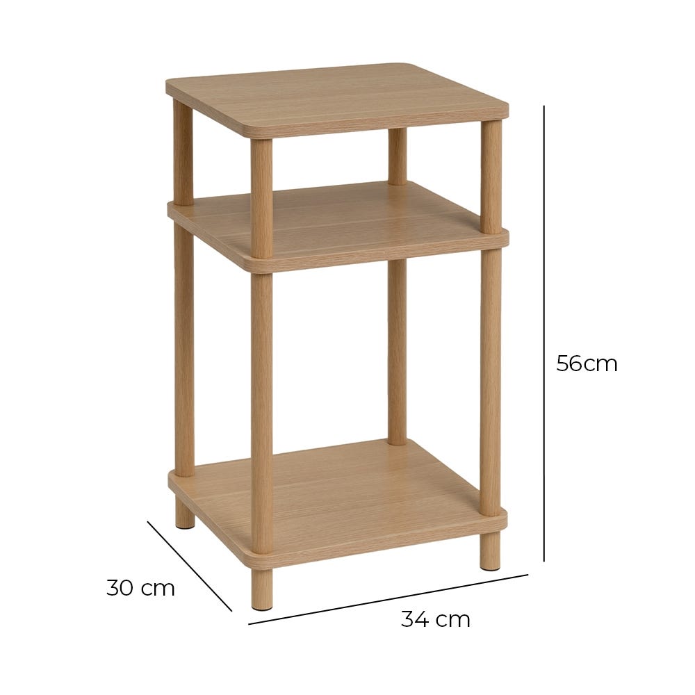 Lolahome Mesita De Noche 2 Estantes Gaia