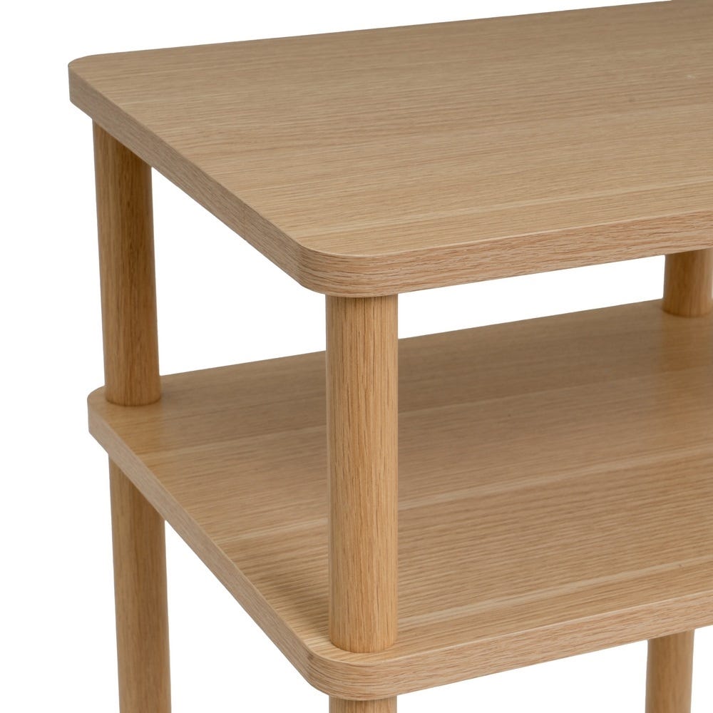 lolahome Mesita de noche 2 estantes Gaia