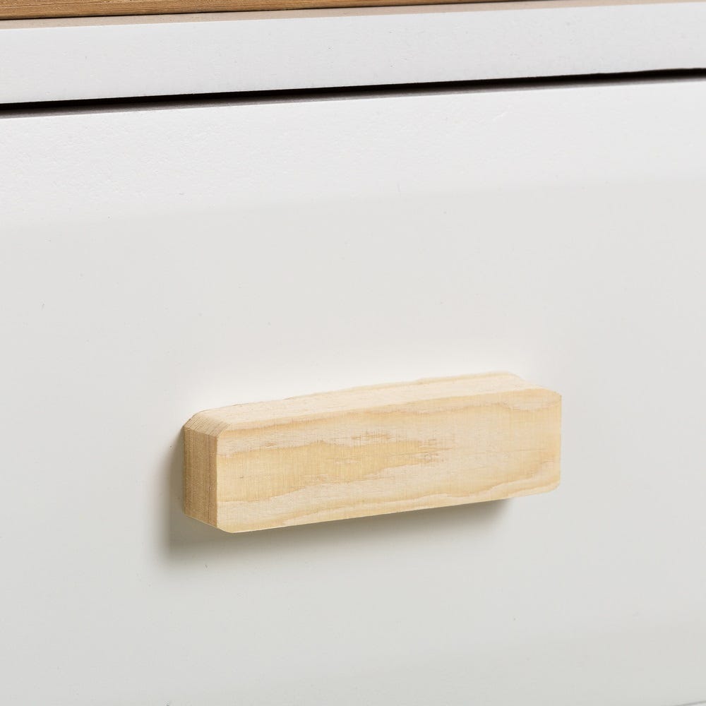 Lolahome Mesita De Noche Persiana Blanco Y Natural