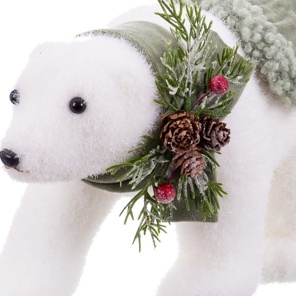 lolahome Muñeco de Navidad oso blanco de 15cm