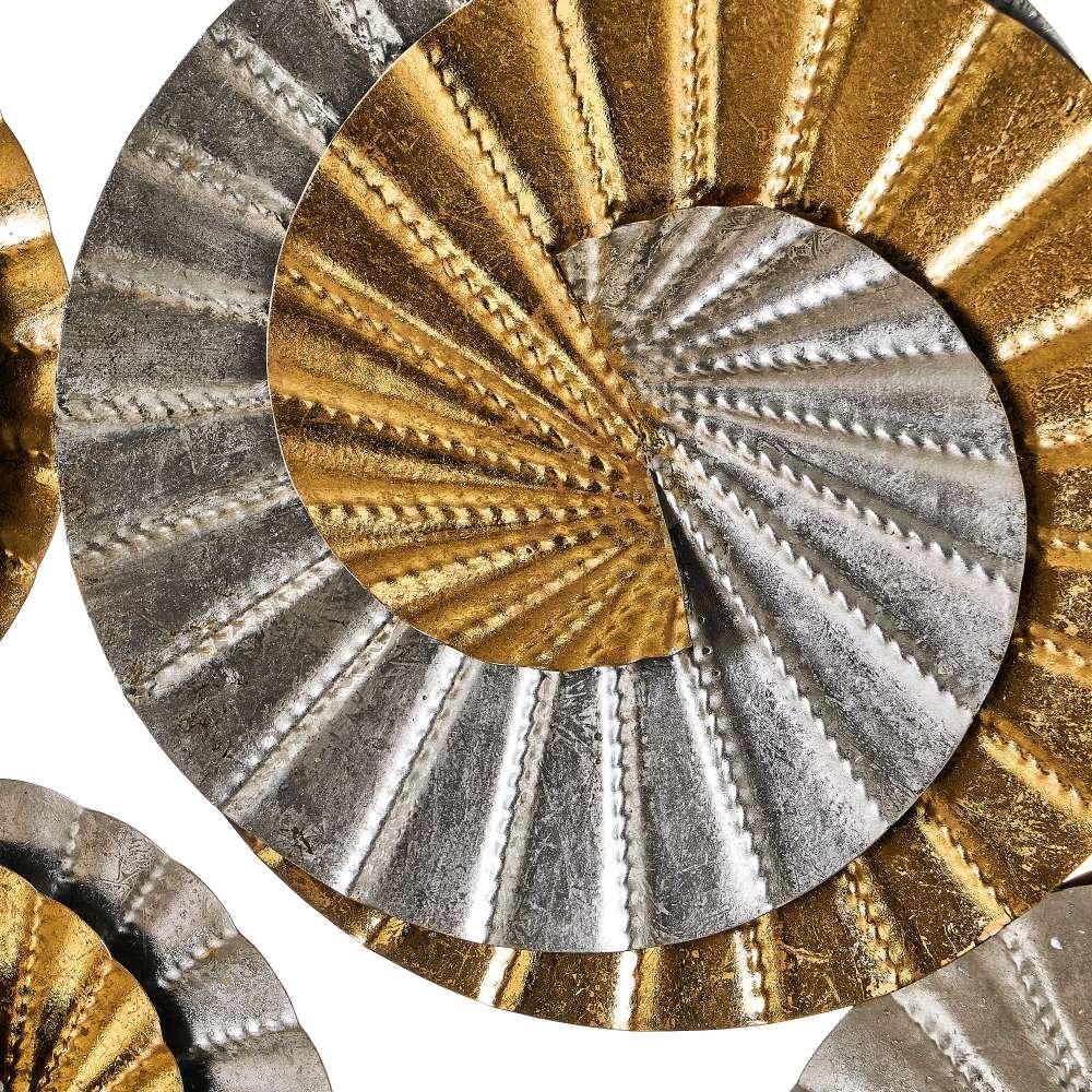 Lolahome Mural Caracola Dorado Y Plateado