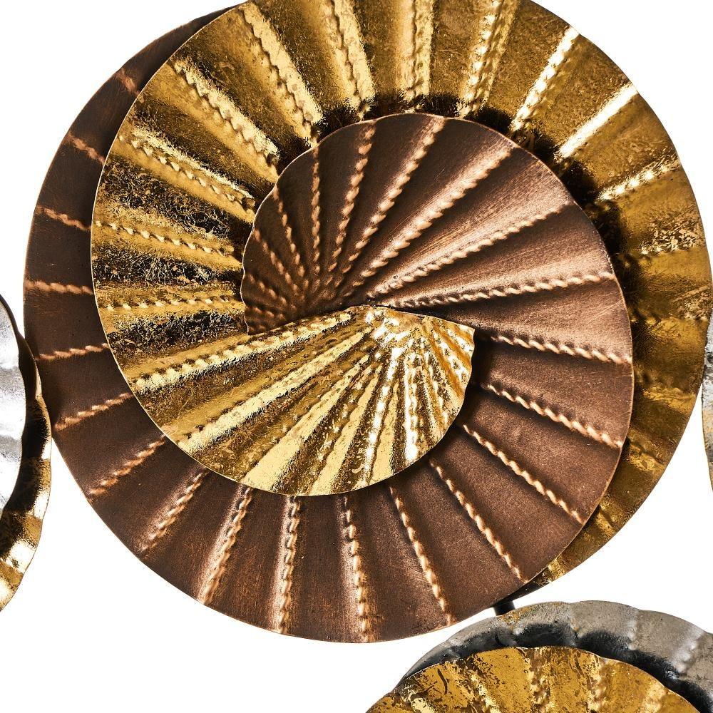 lolahome Mural caracola dorado y plateado