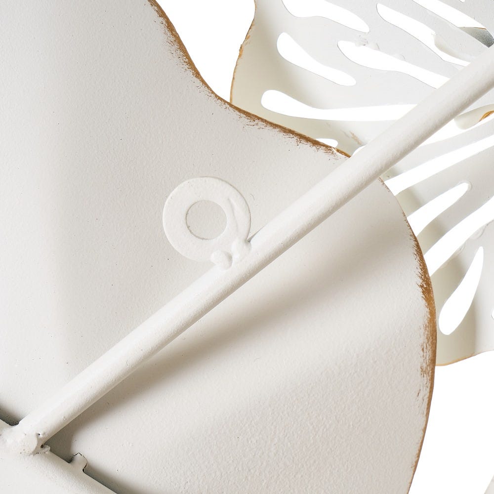 Lolahome Mural Flores Blanco Y Dorado