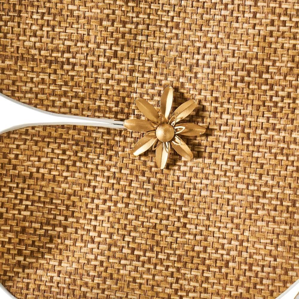 lolahome Mural flores blanco y dorado