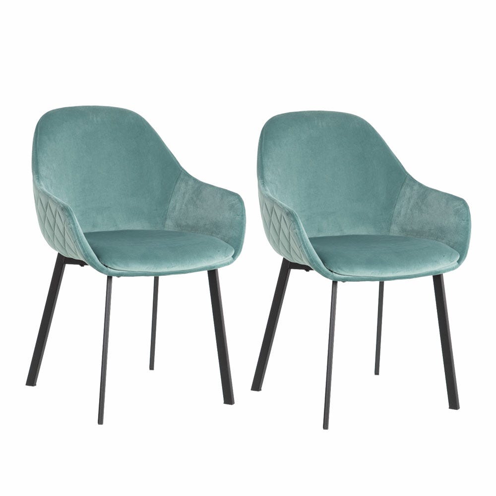 Lolahome Pack De 2 Sillas De Comedor De Terciopelo