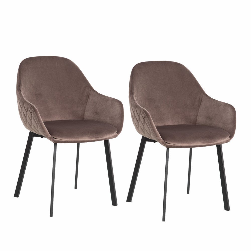lolahome Pack de 2 sillas de comedor de terciopelo