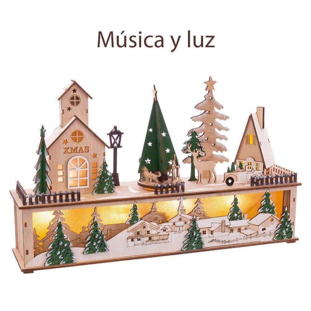 lolahome Paisaje de Navidad con luz y sonido