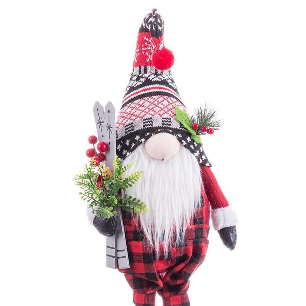 lolahome Papá Noel de pie de tela roja de 59 cm