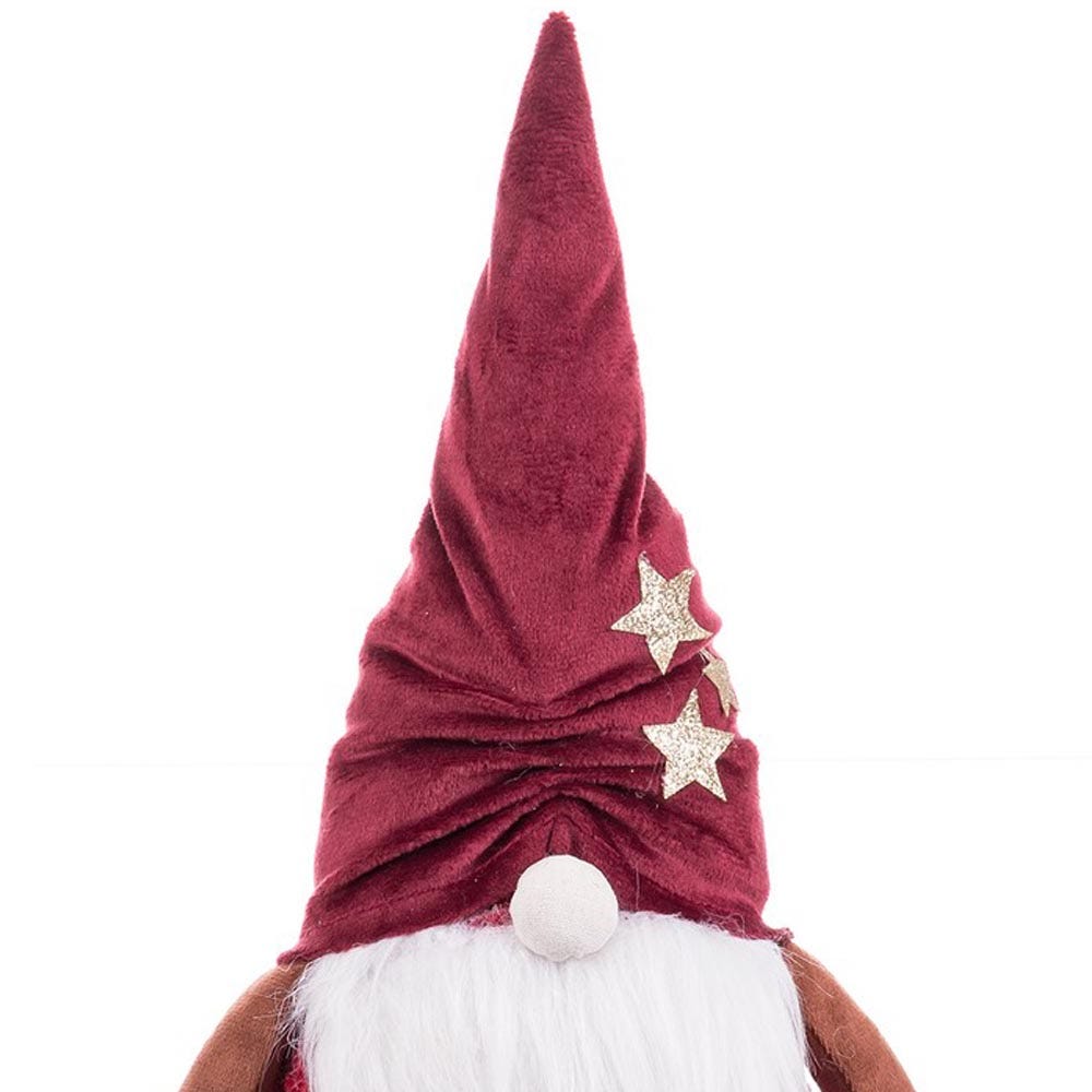 Lolahome Papá Noel De Tela Rojo Con Gorro De 35 Cm