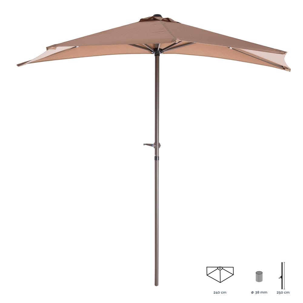 Lolahome Parasol Monty De Manivela De 240 Cm Beige