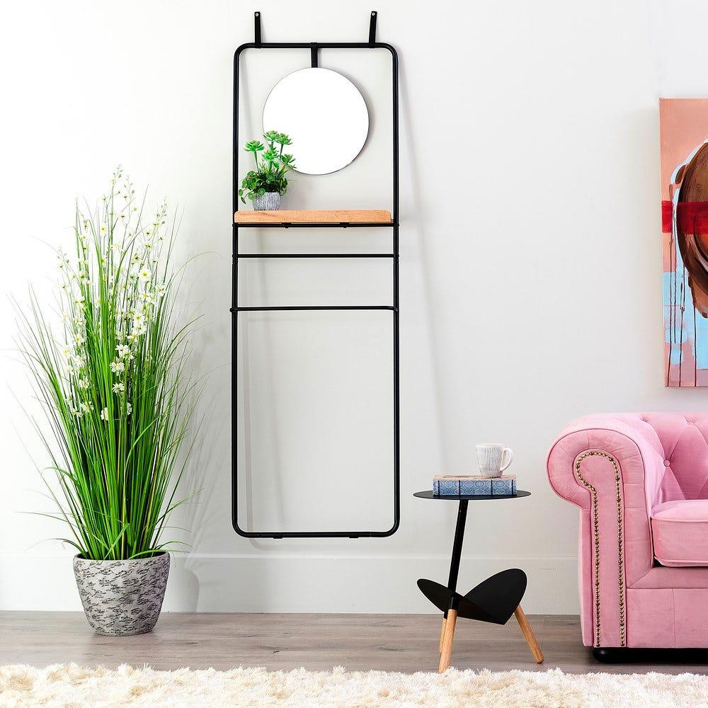 lolahome Perchero de pared con espejo