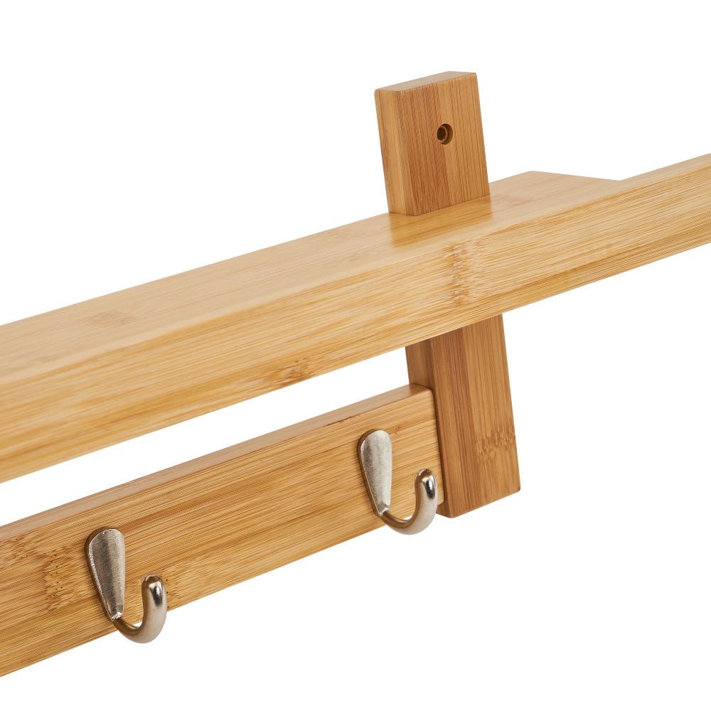 lolahome Perchero de pared con estante de madera