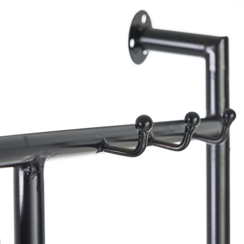 Lolahome Perchero De Pie Negro Con Espejo