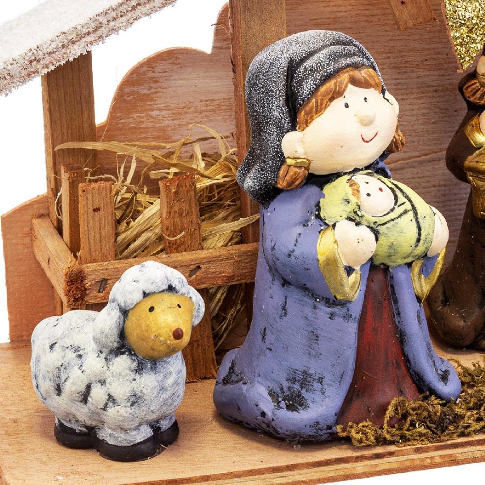 lolahome Portal de Belén con luz 4 figuras