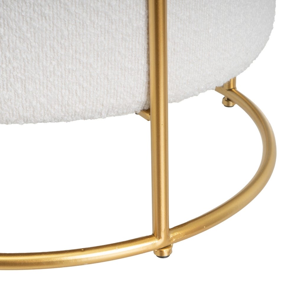 Lolahome Puff Baúl Redondo Tapizado De Borreguito