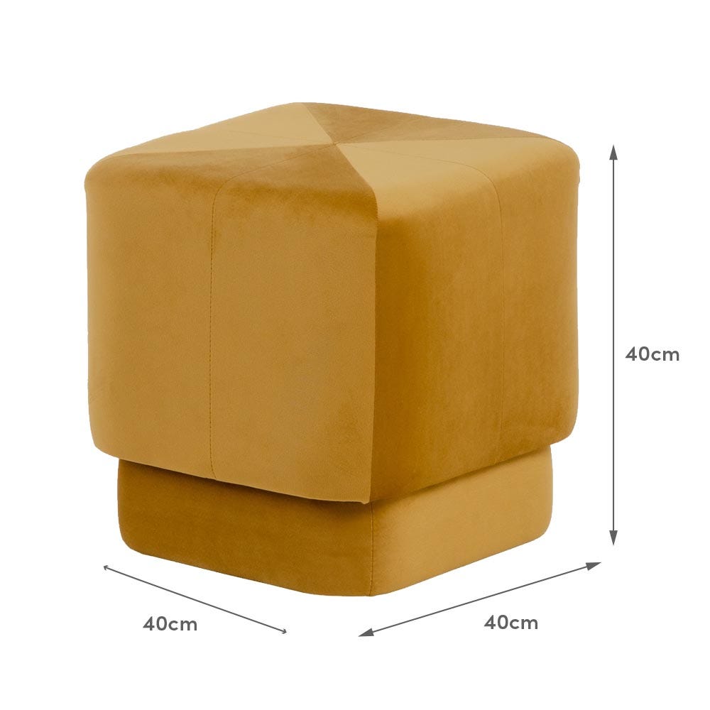 Lolahome Puff Tapizado De Terciopelo De 40x40 Cm