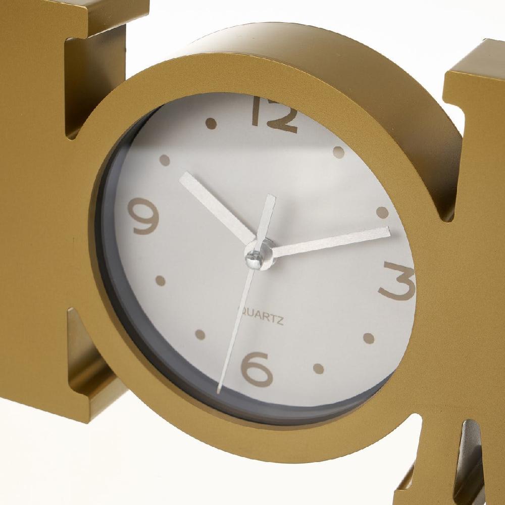 lolahome Reloj Home dorado mate de 39x14 cm