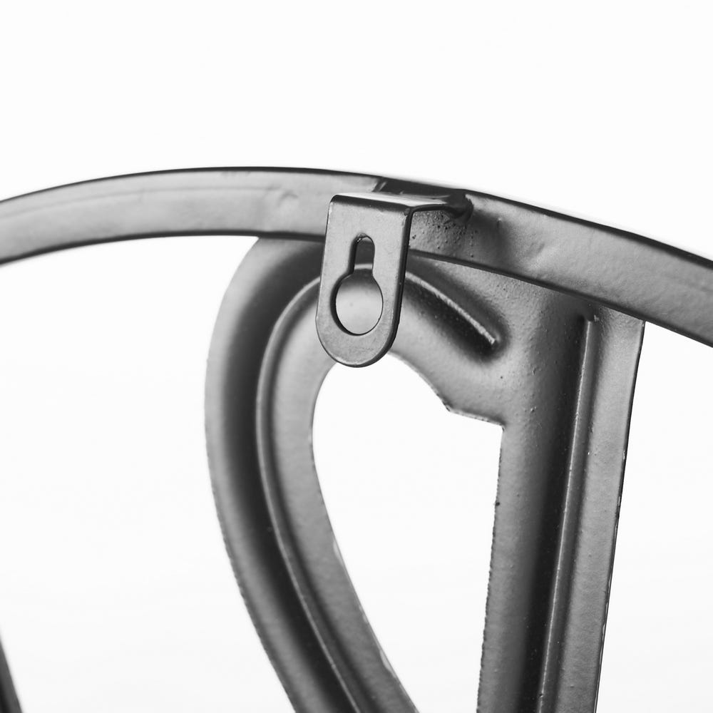 Lolahome Reloj Tallado De Metal Negro De Ø 60 Cm