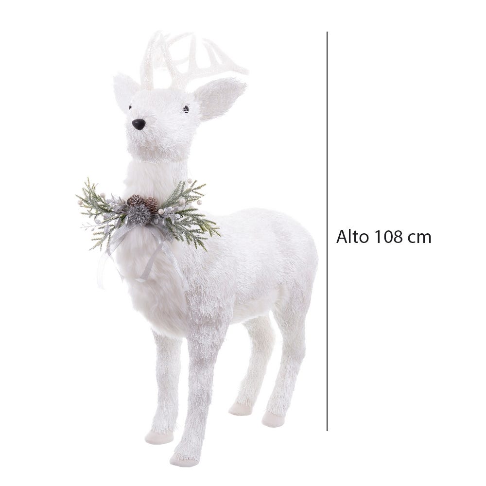 Lolahome Reno De Navidad Blanco De 108cm