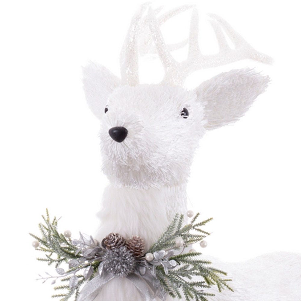 lolahome Reno de Navidad blanco de 108cm