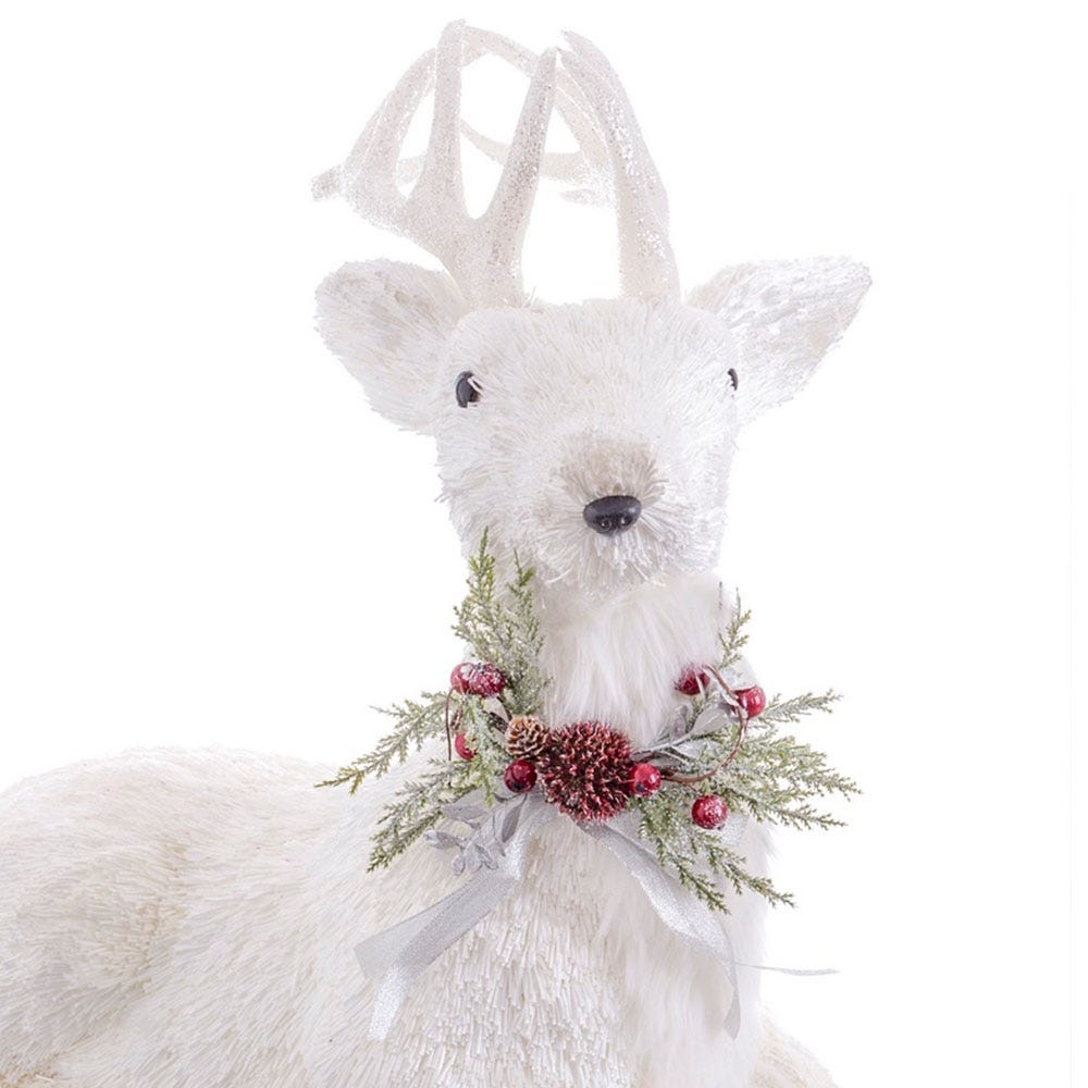 lolahome Reno de Navidad blanco