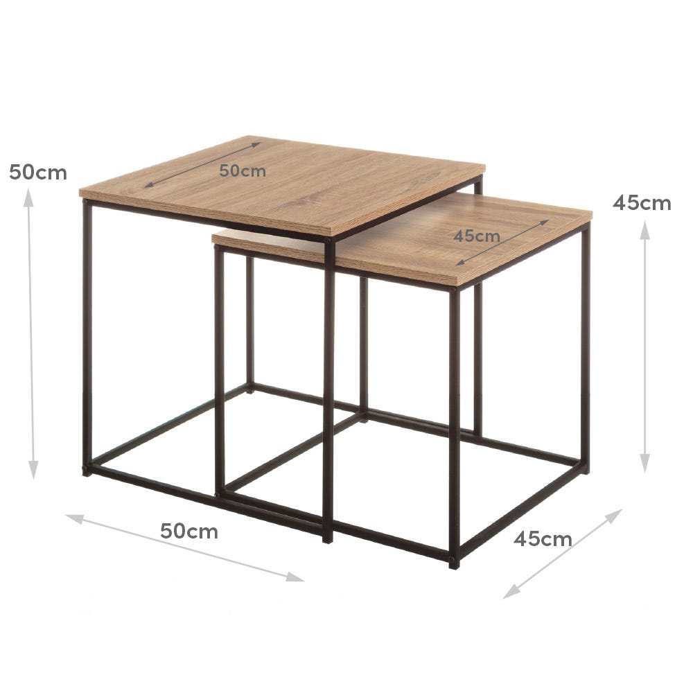 Lolahome Set De 2 Mesa Auxiliares Nido Urban