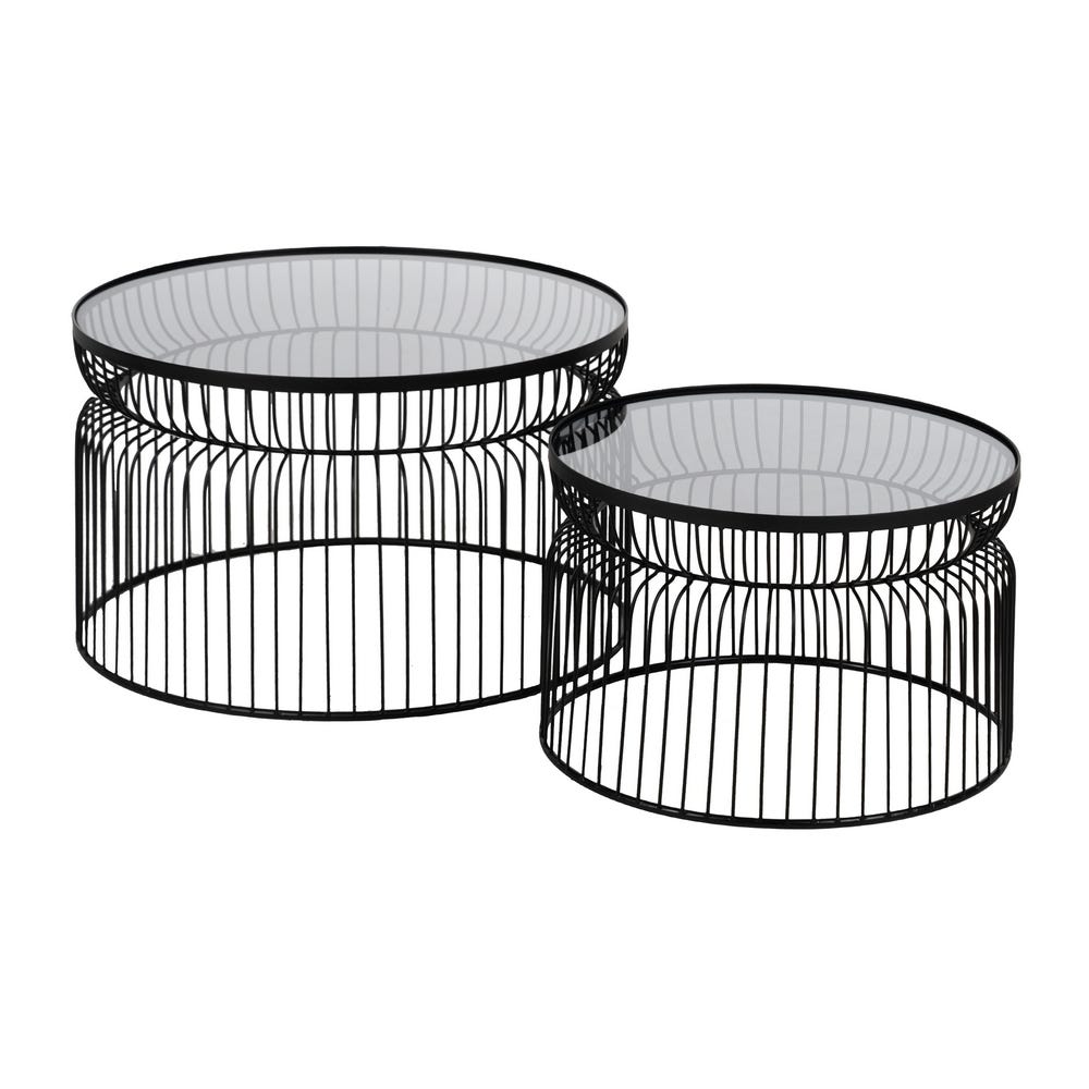 lolahome Set de 2 mesa de centro redonda
