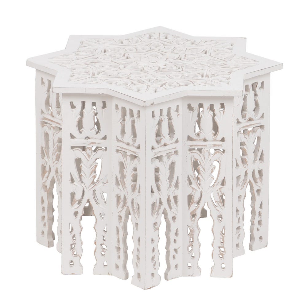 Lolahome Set De 2 Mesas Auxiliares Estrella Blanca