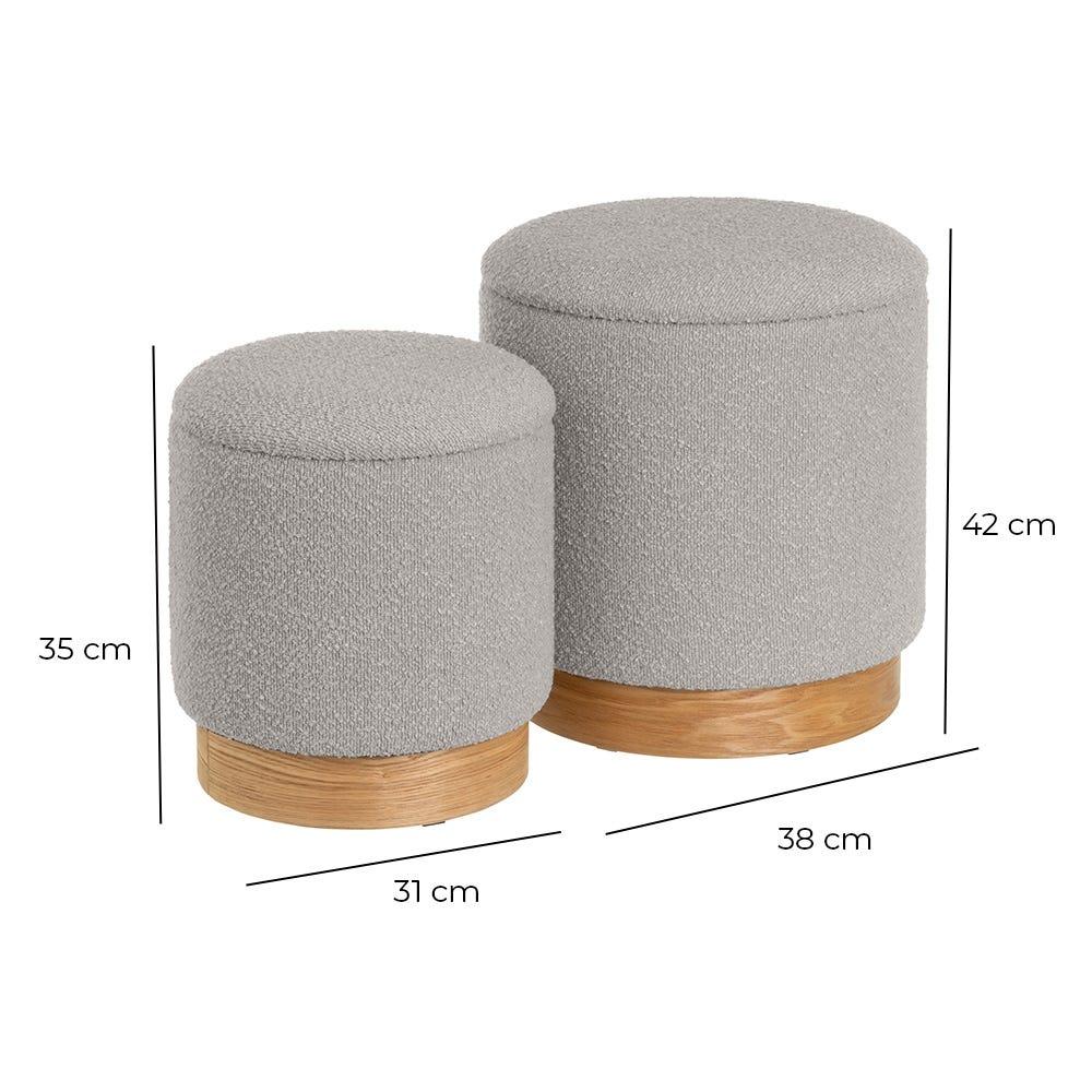 Lolahome Set De 2 Puff Baúl Redondos