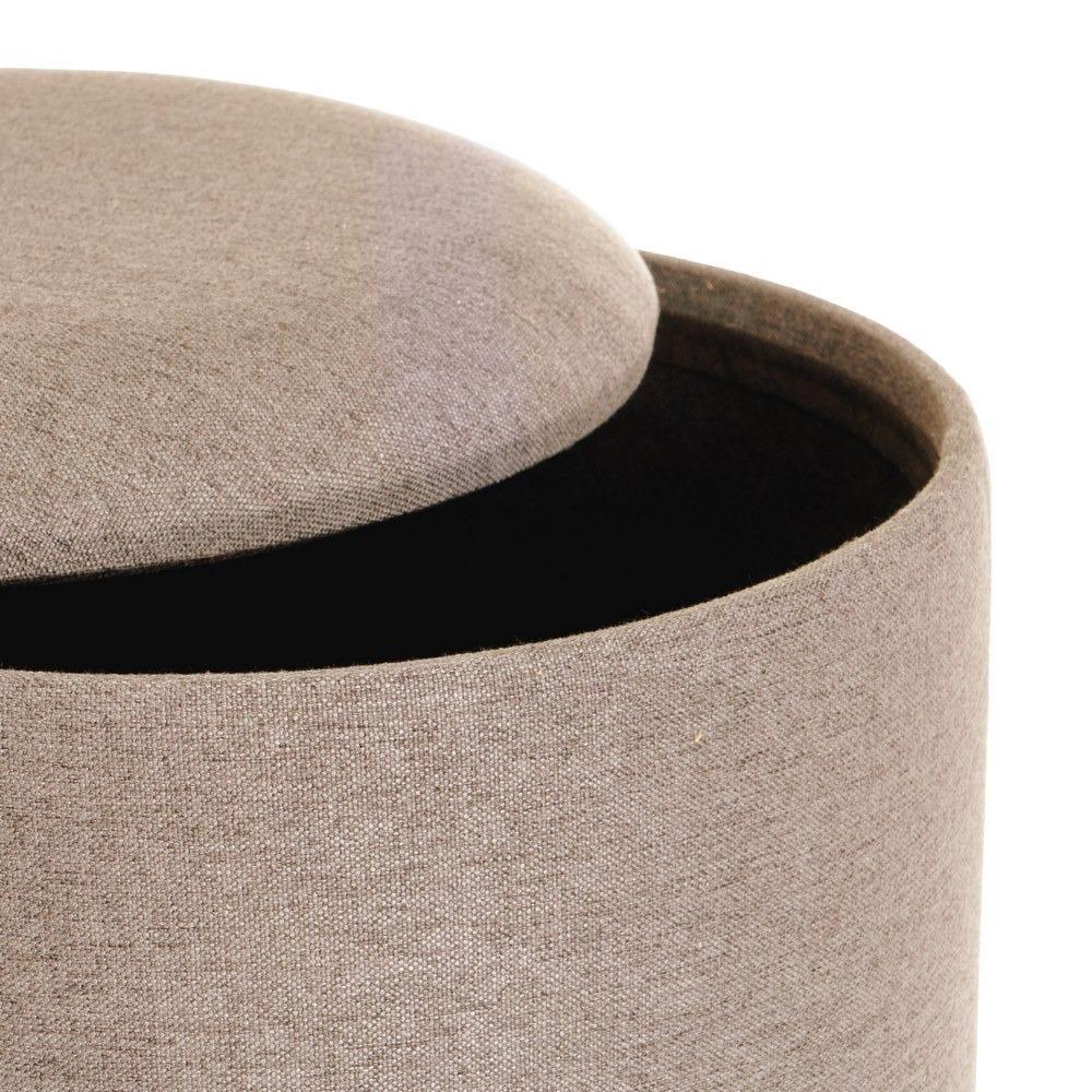 Lolahome Set De 2 Puff Baúl Redondos De Lino