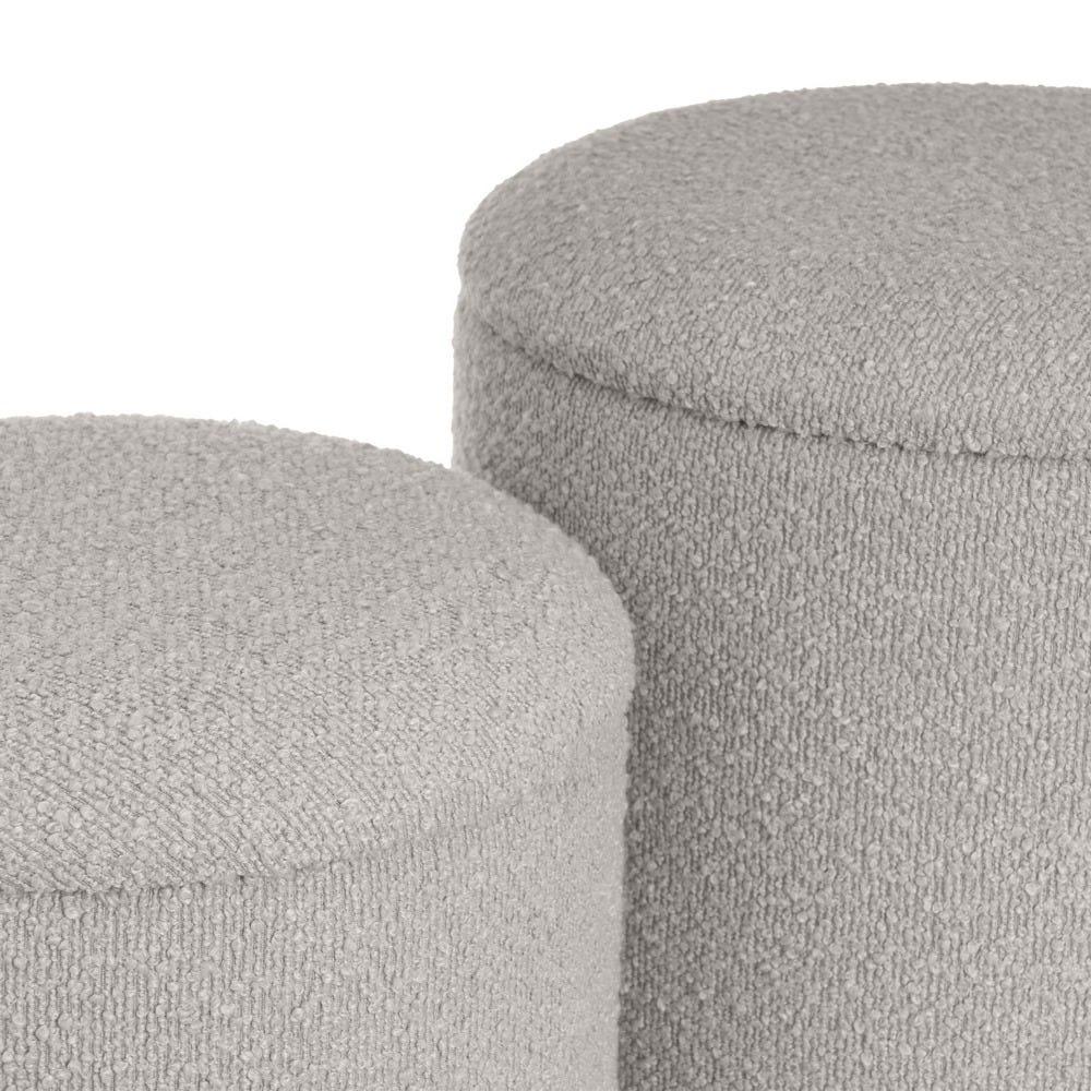 lolahome Set de 2 puff baúl redondos