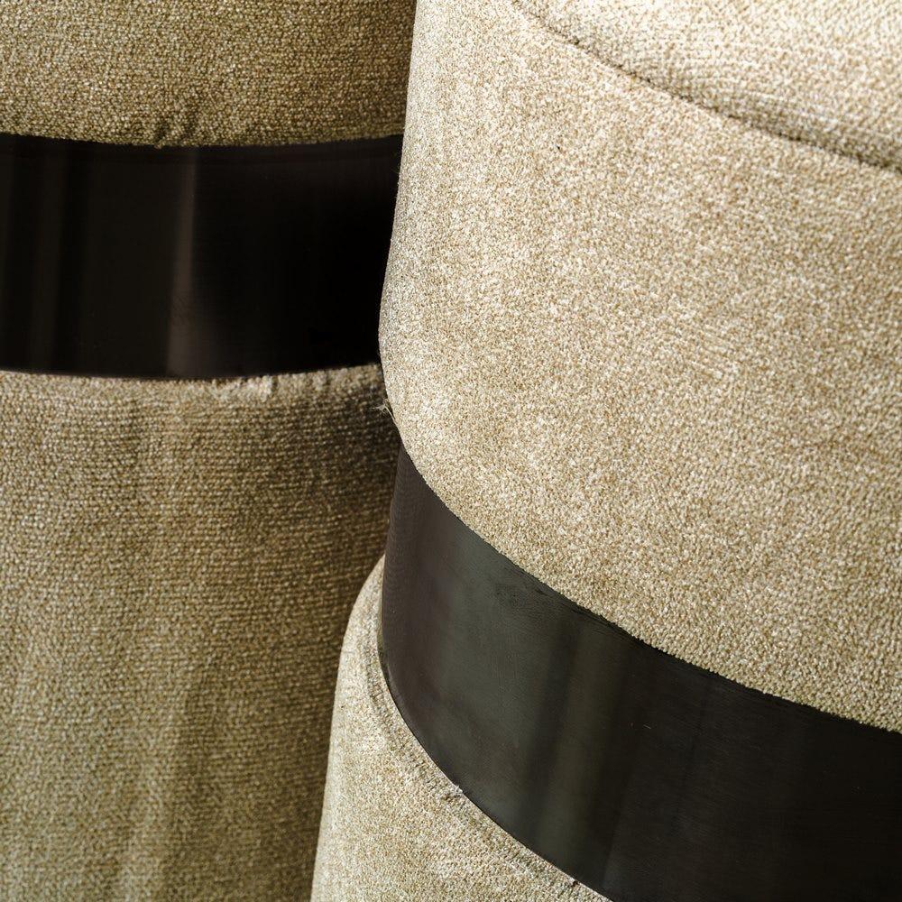 lolahome Set de 2 puffs baúl de chenilla