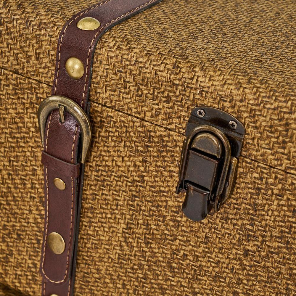 Lolahome Set De 3 Baúles De Viaje Marrones Y Beige