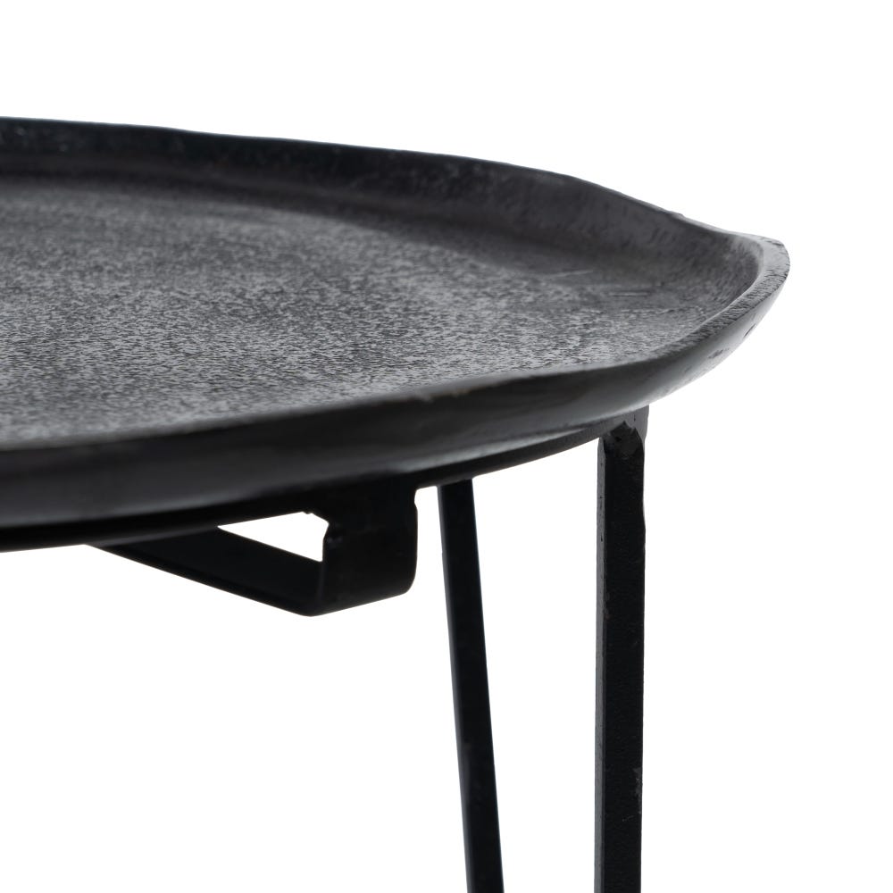 Lolahome Set De 3 Mesa Auxiliares Negras