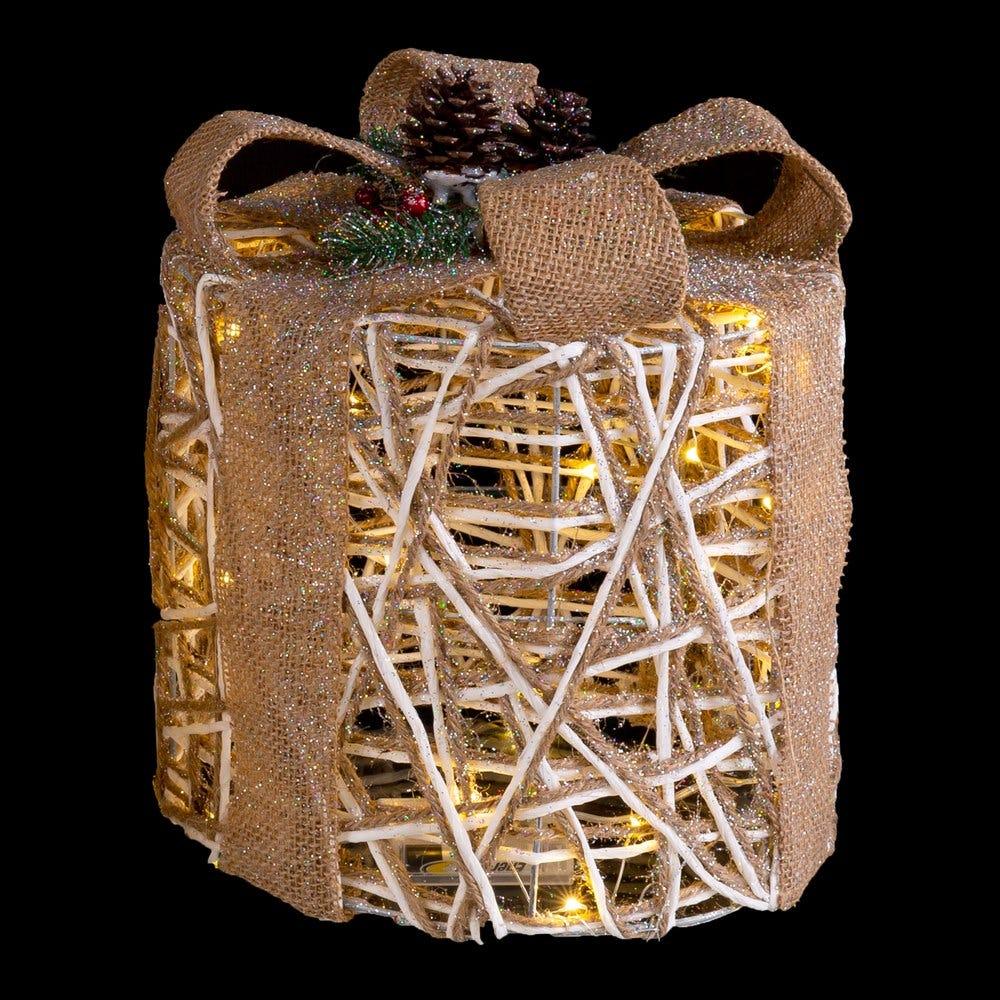 Lolahome Set De 3 Regalos Dorados Con Luz De Pila