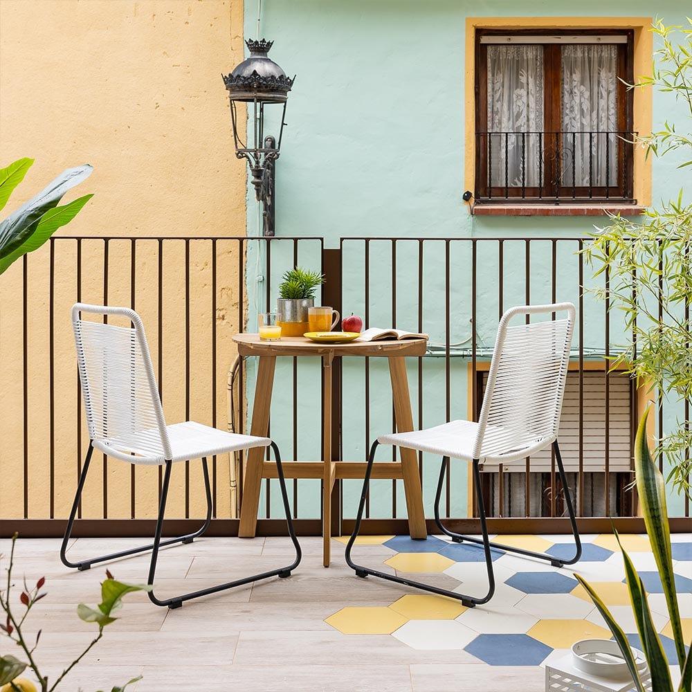 lolahome Set de 4 sillas de jardín Antea