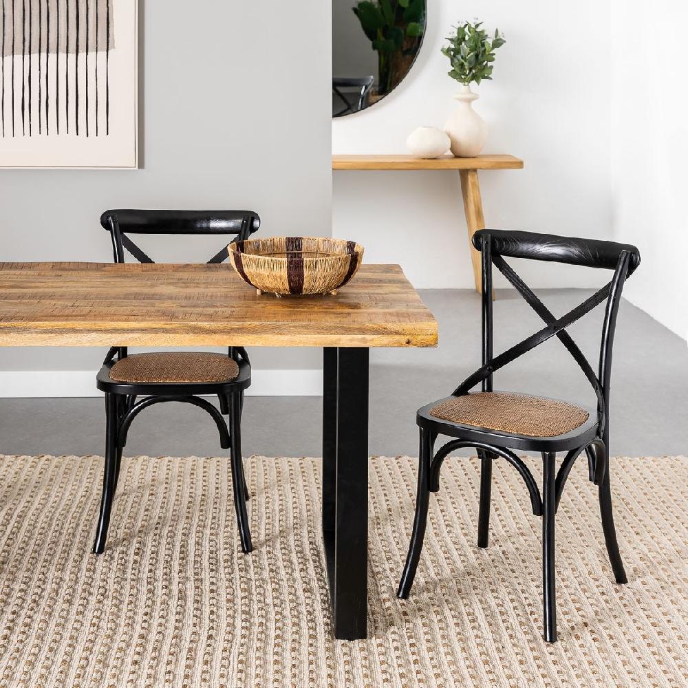 lolahome Silla de comedor Aspas negro