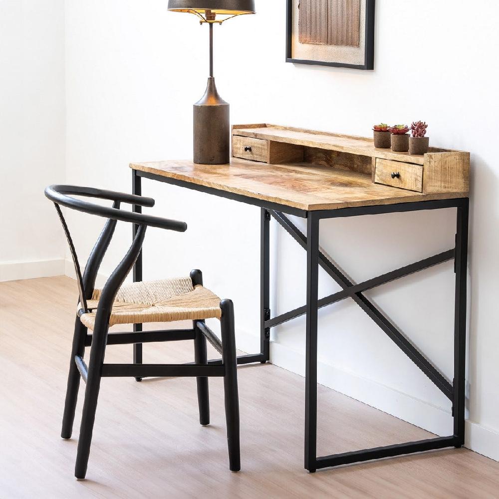 lolahome Silla de comedor Ming negro