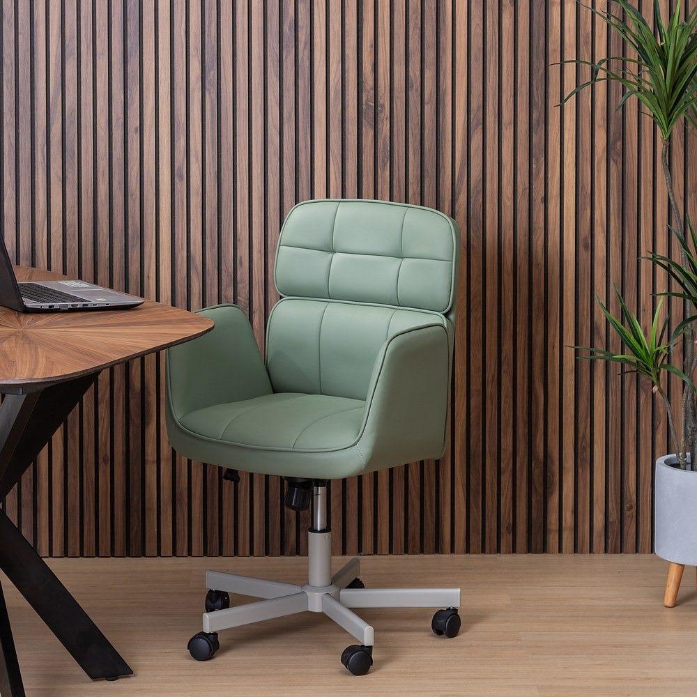 lolahome Silla de escritorio con ruedas verde