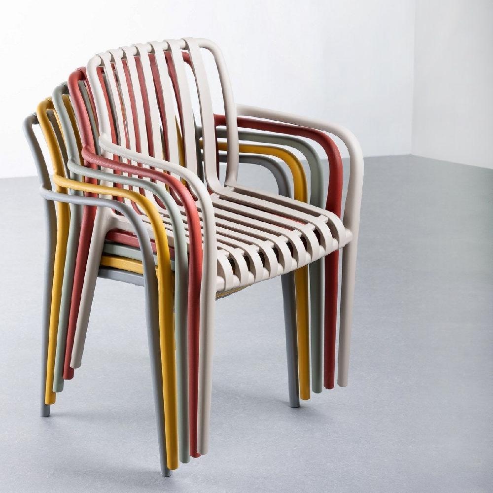 lolahome Silla de jardín apilable Deba rojo teja