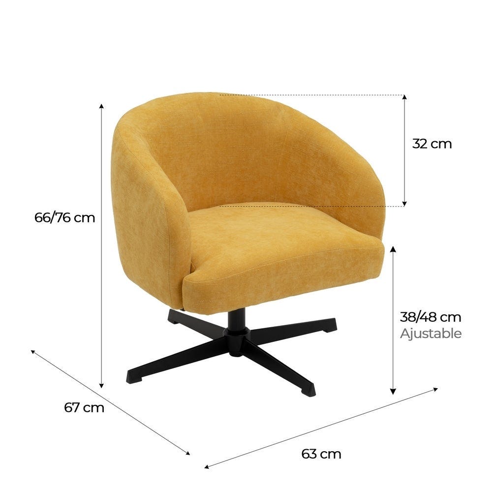 Lolahome Sillón Giratorio Lena Mostaza