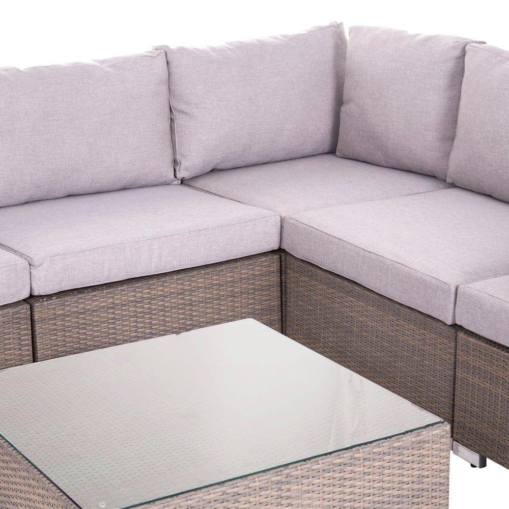 lolahome Sillón modular de jardín Marlene topo