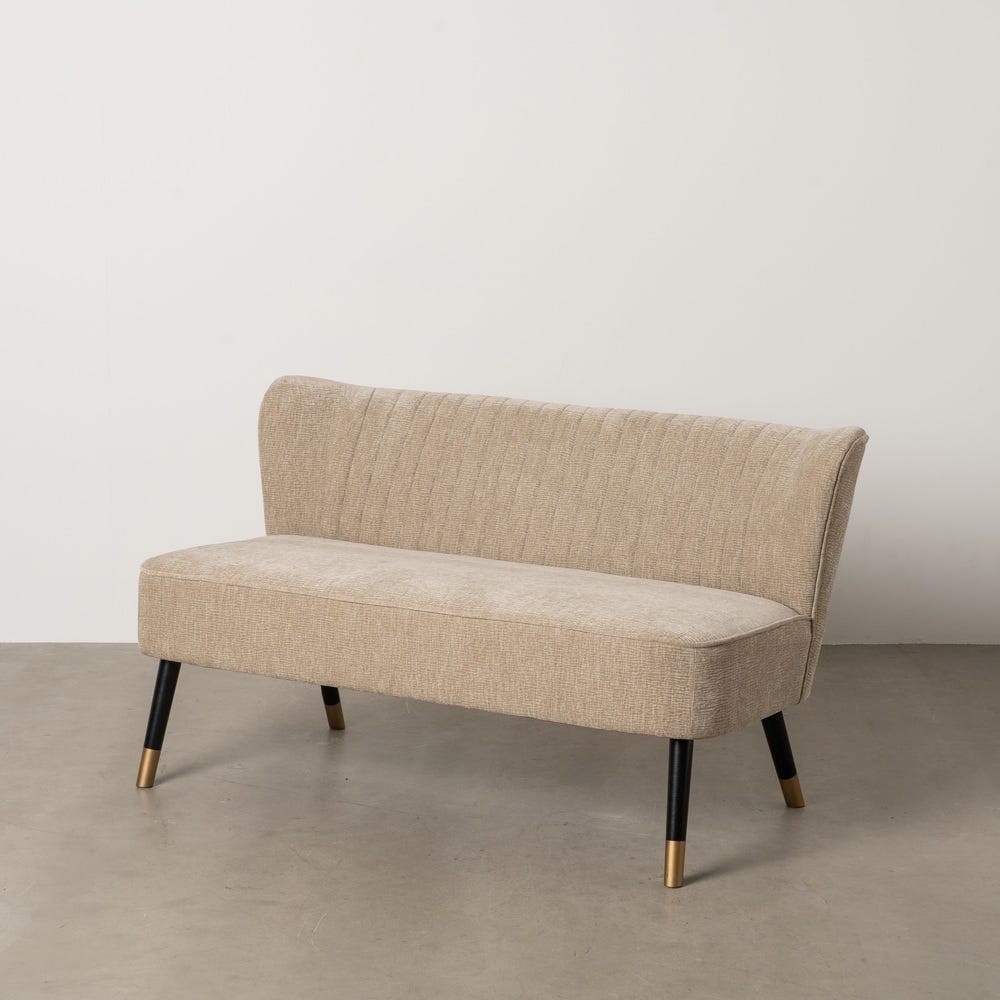 lolahome Sofá 2 plazas tapizado beige