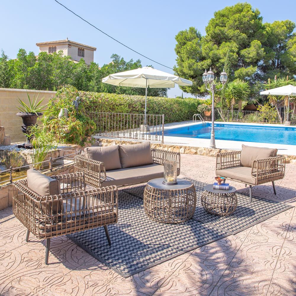 lolahome Sofá de jardín Ariki grafito