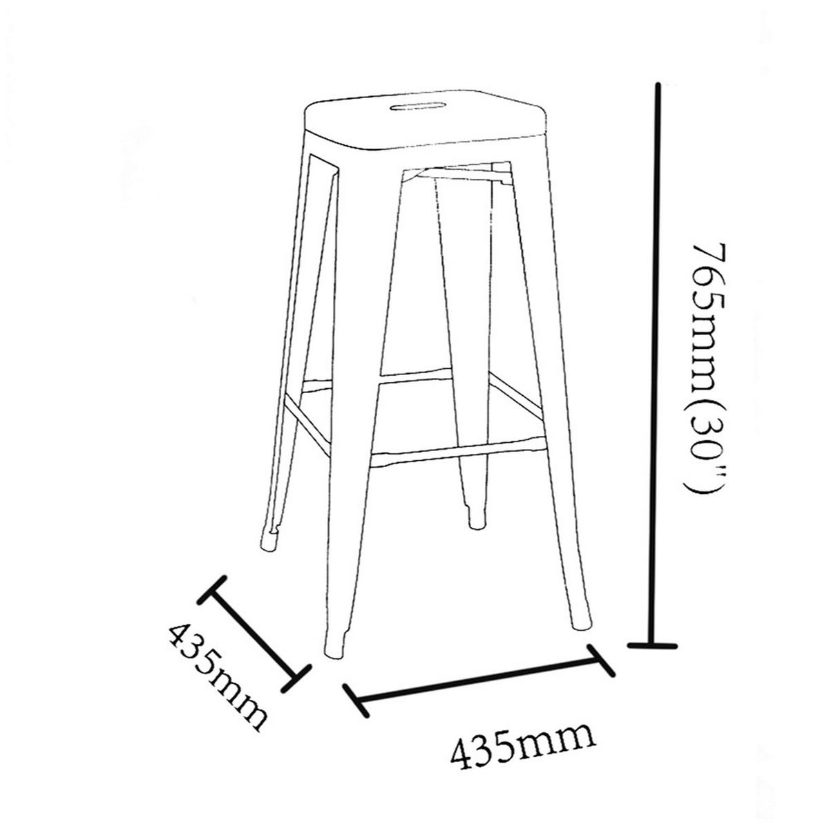 Lolahome Taburete Industrial De Metal De 61 Cm